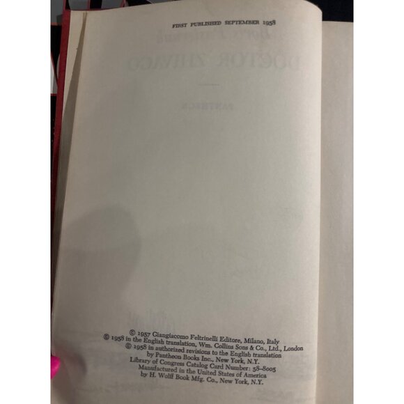 1958 Doctor Zhivago By Boris Pasternak Hardcover First English Edition Pantheon - Picture 4 of 16